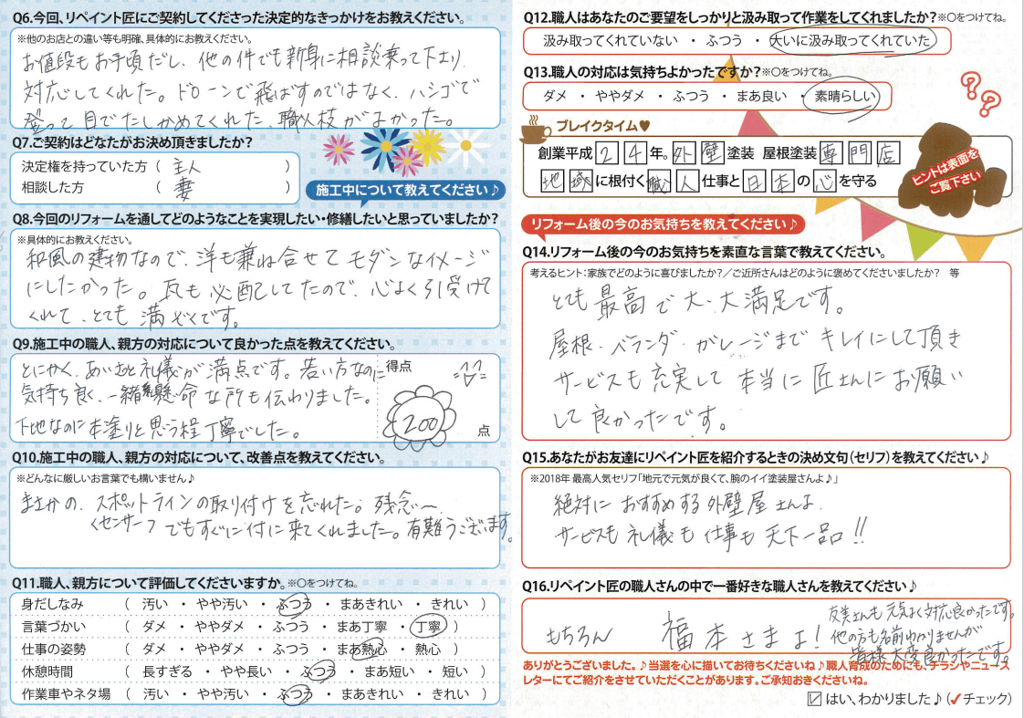 奈良県生駒市K様邸【外壁塗装】フッ素:リペイント匠