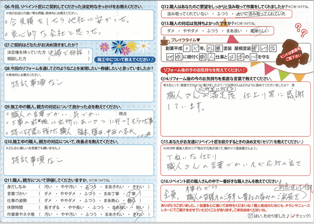 奈良市、外壁塗装、お客様の声
