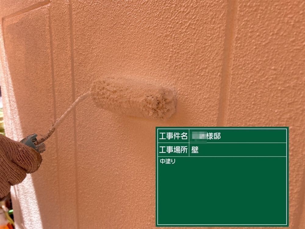 中塗り_外壁塗装 奈良市 外壁塗装 リペイント匠
