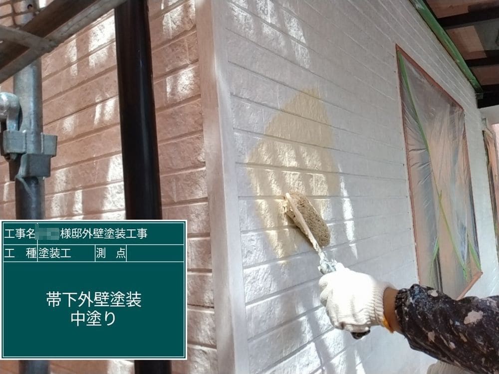 中塗り_外壁塗装 奈良市 外壁塗装 リペイント匠