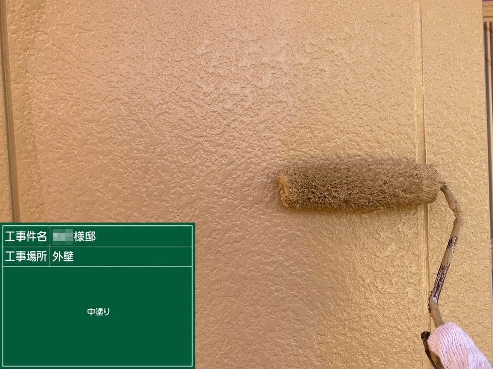 中塗り_外壁塗装 奈良市 外壁塗装 リペイント匠