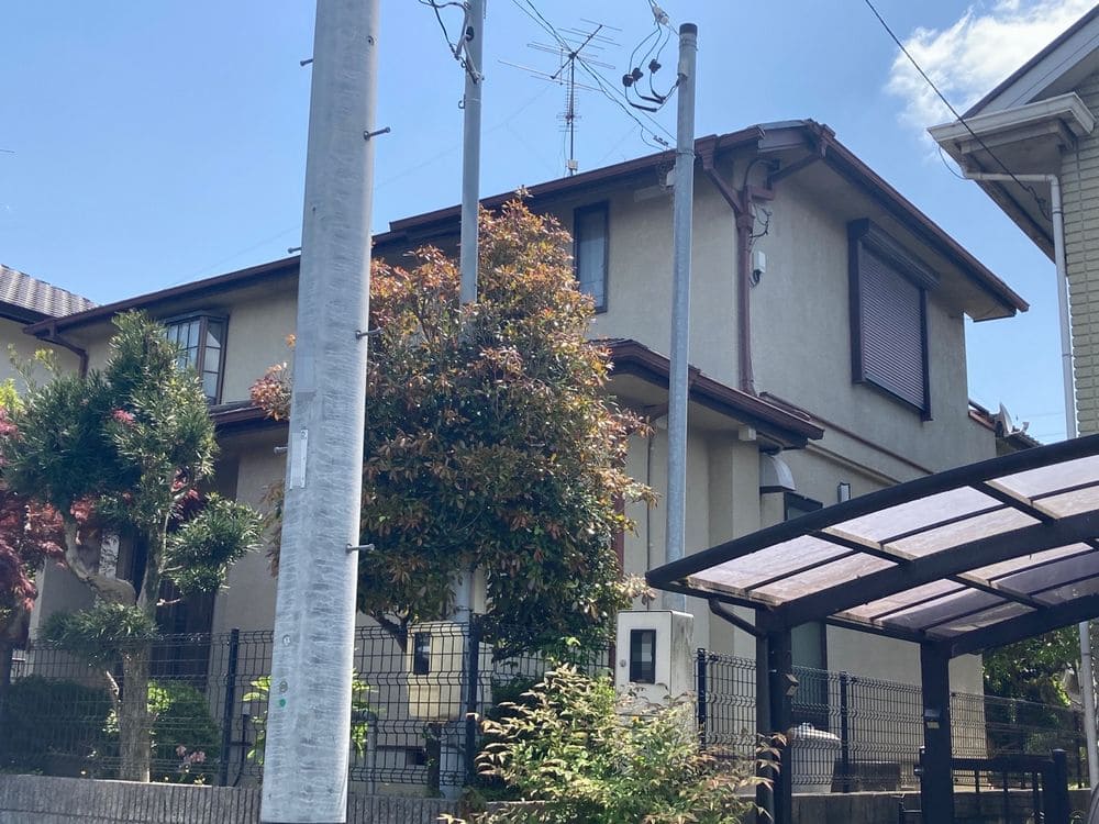 橿原市百合丘T様_施工前_外壁全体_外壁塗装 (2) 橿原市 外壁塗装 リペイント匠