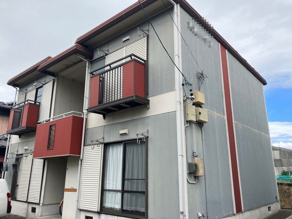 生駒市大池K様所有アパート_施工前_外壁全体 (3) 生駒市 外壁塗装 リペイント匠