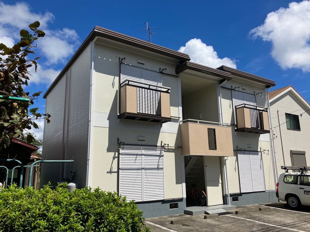 生駒市大池K様所有アパート_施工後_外壁全体 (3) 生駒市 外壁塗装 リペイント匠