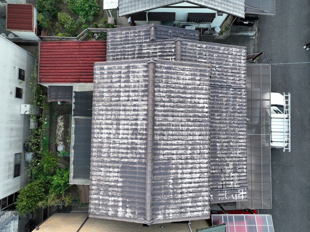 生駒市国府町I様_施工前_屋根全体 (3) 生駒市 屋根工事 リペイント匠