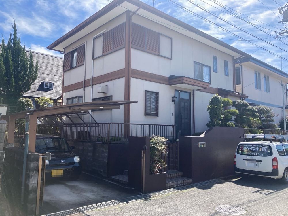 橿原市F様_施工前_外壁全体 (3) 橿原市 外壁塗装 リペイント匠