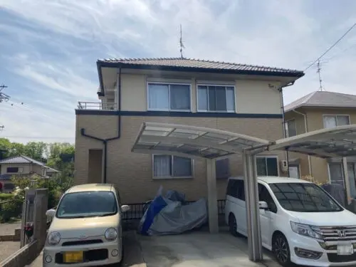 橿原市N様_施工前_外壁全体-3-1-500x375 橿原市 外壁塗装 リペイント匠