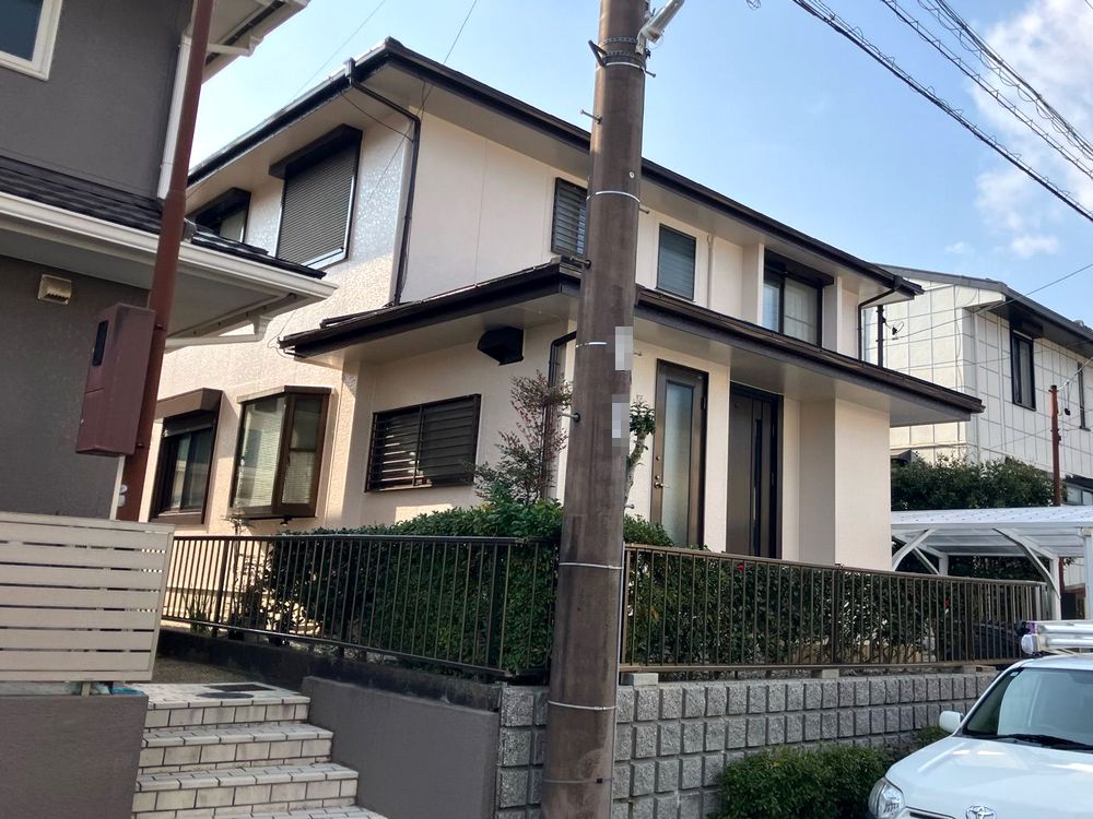 ■奈良市の外壁塗装をした例　奈良市の外壁塗装をリペイント匠が施工した写真