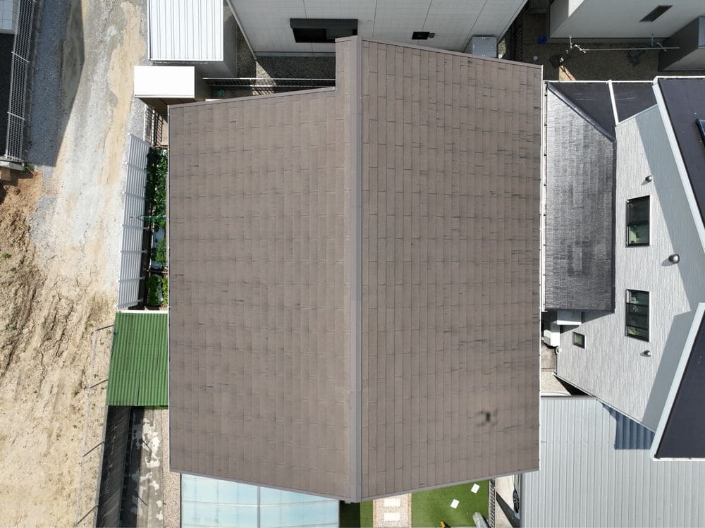 施工前_屋根全体 生駒市の外壁・屋根塗装、防水工事をリペイント匠が施工した写真