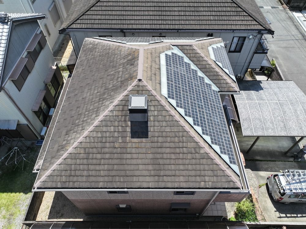 施工前_屋根全体 (2) 生駒市で外壁塗装と屋根工事をリペイント匠が施工した写真