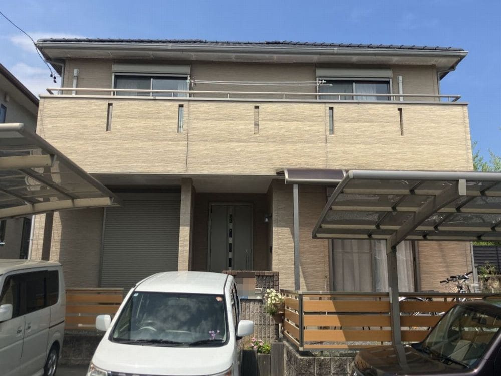 T様(奈良市高茶屋)施工前_外壁全体 奈良市の外壁塗装、防水工事をリペイント匠が施工した写真
