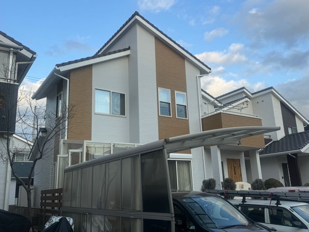 奈良市_K様_施工後_外壁全体② 奈良市の外壁塗装をリペイント匠が施工した写真