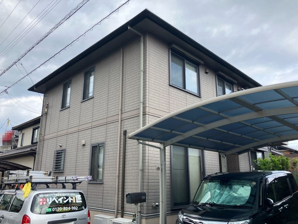 施工前_外壁全体 生駒市で外壁・屋根塗装をリペイント匠が施工した写真