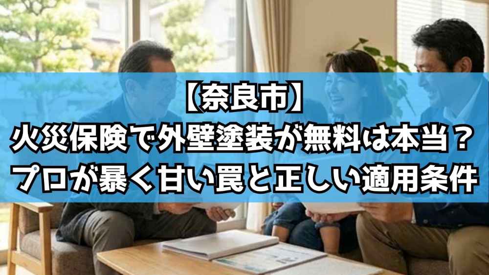 【奈良市】火災保険で外壁塗装が無料は本当？プロが暴く甘い罠と正しい適用条件