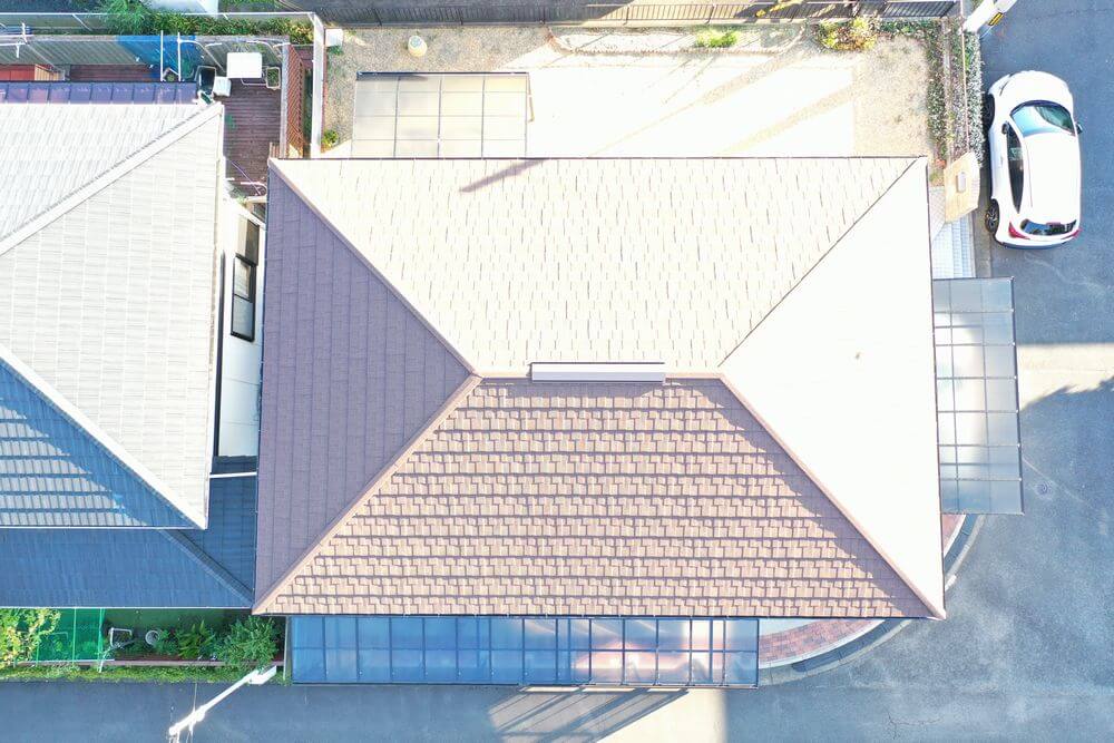 屋根カバー工法 施工後1 (1) (2) 津市 屋根工事 リペイント匠