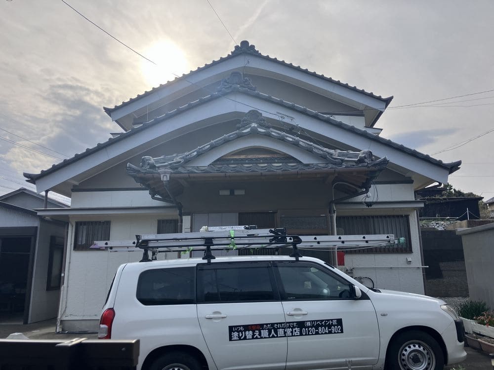 H様志摩市_施工前_外壁全体 志摩市の外壁塗装をリペイント匠が施工した写真