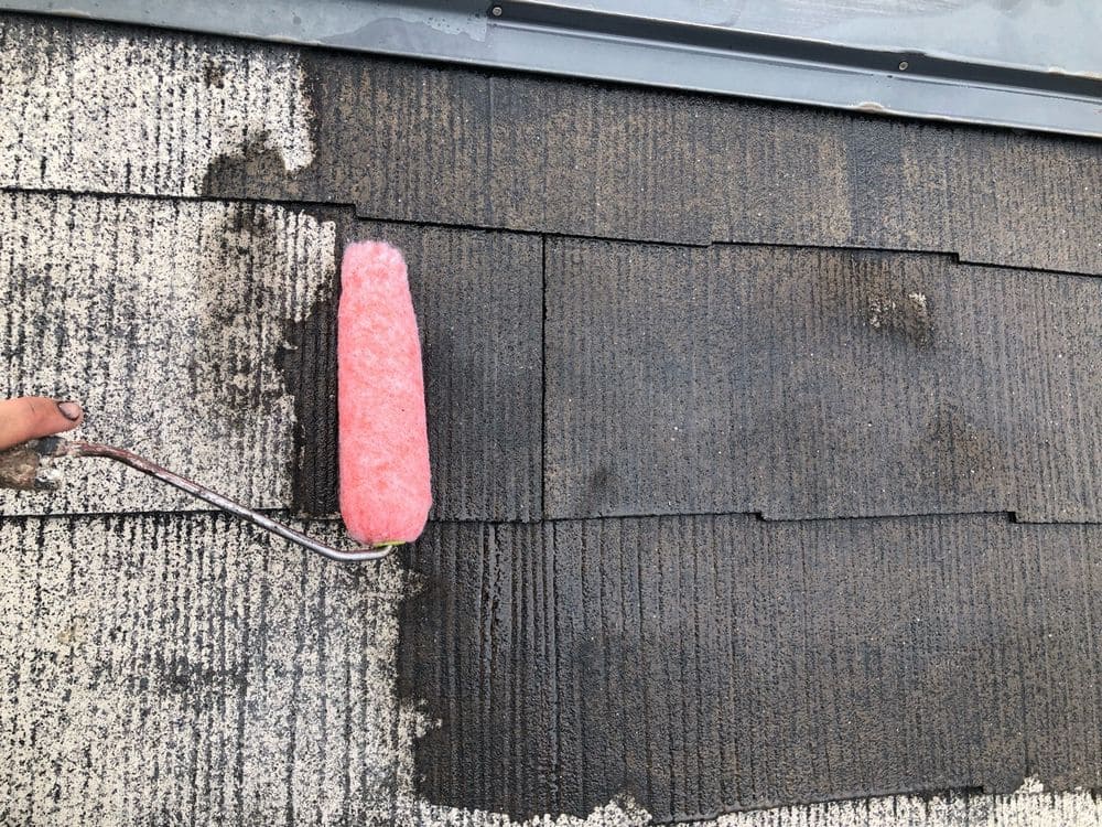 T様(名張市つつじが丘)屋根(下塗り1) 名張市の屋根塗装をリペイント匠が施工した写真