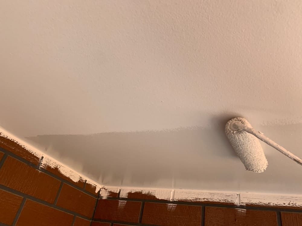 S様(津)軒天(上塗り) 津市の外壁塗装、防水工事をリペイント匠が施工した写真