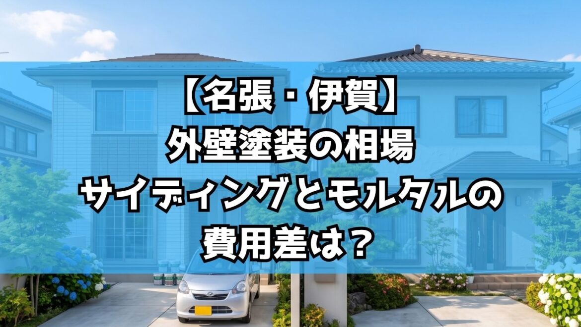 【名張・伊賀】外壁塗装の相場｜サイディングとモルタルの費用差は？